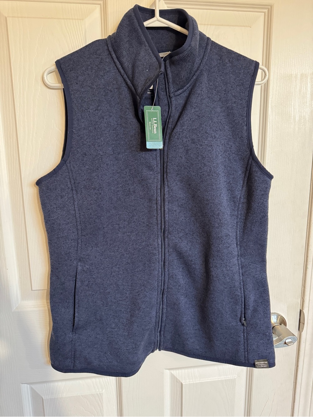 L.L.Bean Sweater Fleece Vest - Women's Bright Navy Full Zip size M Reg